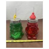 Christmas Tree and Santa Jar Cups
