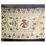 Patriotic Eagle with Flowers Quilt measures 64 x