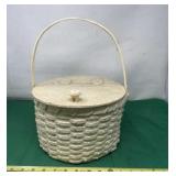 White Basket with Flip Lid