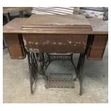 Singer Sewing Machine with Wood Cabinet and
