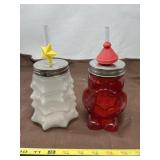Christmas Tree and Santa Claus Jar Glasses