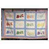 Baby Lap Quilt with Stains and Some Tares