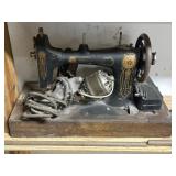 Black Portable Rotary Sewing Machine, Featuring