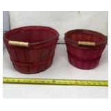 Classic Red Wooden Slat Fruit and Orchard Bushel