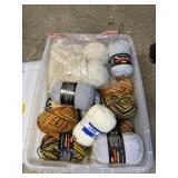 Tote with Lid Full of Yarn