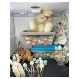 Two Totes with Lids and All Easter Decor