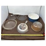 Pyrex Dish with Miscellaneous Dishes