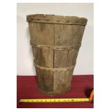 Tall Wood Slatted Orchard Basket