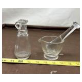 Clear Glass Apothecary Mortar and Pestle Set with