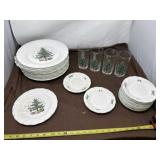 Happy Holidays Dish Set with 11 Glasses