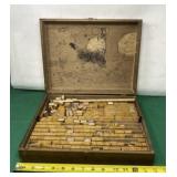 Rubber Word and Sign Stamp Collection in Wood Box