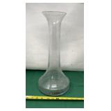 17.5 inch Tall Flared Rim Clear Glass Vase