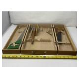 Wood Carry Box with Saws and Hammer Handle