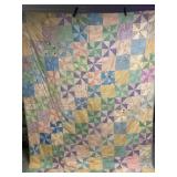 Patchwork Quit with Stains Measures 66 x 82