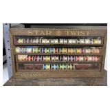 Metal Star Twist Cabinet with Yarn and Four Glass