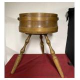 Vintage Wooden Barrel Style Sewing Tripod Stand
