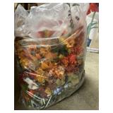 Bag of Fall Colored Artificial Leaves and Flowers