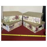 Four Stackable Storage Boxes with Handles