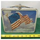 Ohio Art Metal Lunch Box in American Flag