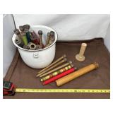 Vintage Industrial Wooden Textile Mill Spools,