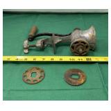 Vintage Metal Meat Grinder With Plates