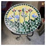 23 inch Tall Mosaic Floral Table