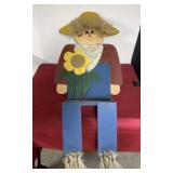 Wood Scarecrow Planter Holder