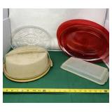 Tupperware Cake Pan with Lid and Handle, Single