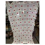 Crochet Bedspread with White Pineapple Lace Mesh