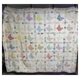 Homemade Multi-Color Butterfly Quilt
