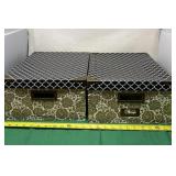 Two Butter Cream Audrey Stackable Storage Boxes