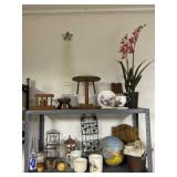 Two Shelves of Bottles, Stag Bucket, Globe and a