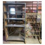 Grey Metal Shelf with Peg Board Side