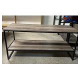Rustic Weather Wood Look Coffee Table measures 40