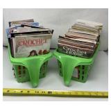 Plastic Crates with Crochet Books