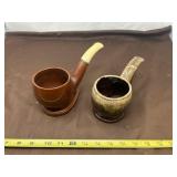 Ceramic Tobacco Pipe-Shaped Ashtrays