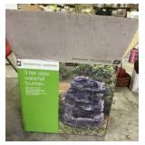 New in Box 3 Tier Slate Water Fountain Measures