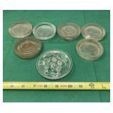Clear Glass Flower Frog and Furniture Castor Cups