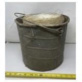 Galvanized Bucket with Twine