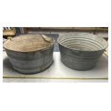 Round Galvanized Metal Wash Tub
