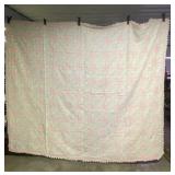 Handmade Pink and Pale Green Patchwork Quilt