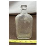 Clear Glass Half-Pint or Pint Whiskey Flask