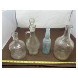 Glass Bottles and Decanter