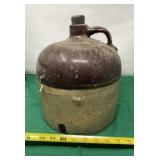 11 inch Tall Two Tone Brown Salt Glazed Whiskey