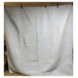 Blue Quilt with Stains measures 75 x 78