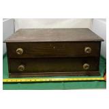Two Drawer Sewing Wood Cabinet Measures 21.5