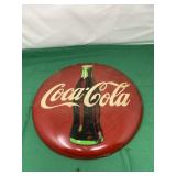 1990 Coca Cola Round Metal Sign