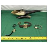 Horn Pipe Holder and Wrist Watches