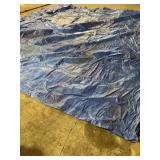 420 inches x 436 Blue Tarp. Rivet Ends Appears