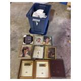 Picture Frames and Sheets in Tote with Lid
